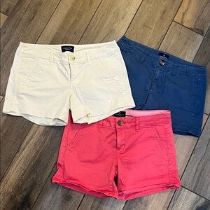 (3pairs!)American Eagle Outfitters High Waist Shorts - blue, cream and pink!!!